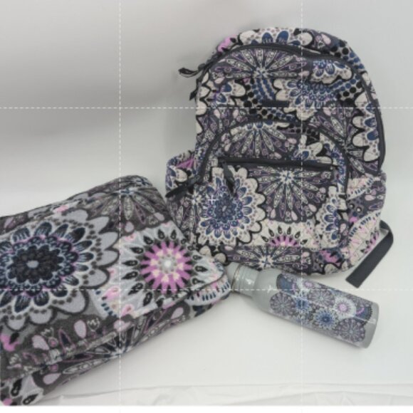 Vera Bradley Bundle! Mimosa Medallion Pattern Backpack, Water bottle and Blanket - Picture 1 of 8